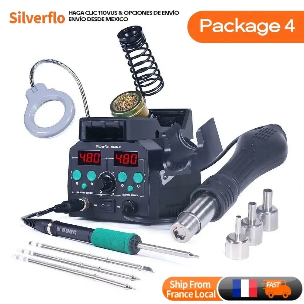 938BD-III 2-in-1 T12 Digital Soldering Station with Hot Air Gun - SnaggIt