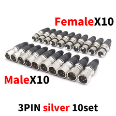 20 Pack XLR 3 Pin Microphone Connectors by Snagg A Cable Plug