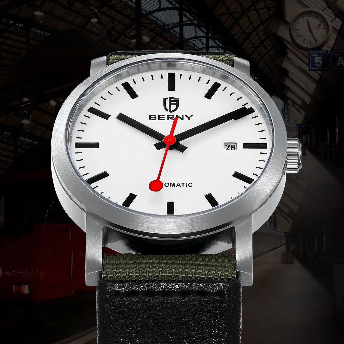BERNY Swiss Railroad Automatic Watch