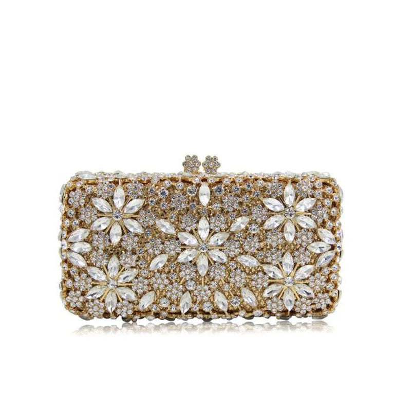 Stone Chain Crystal Evening Clutch