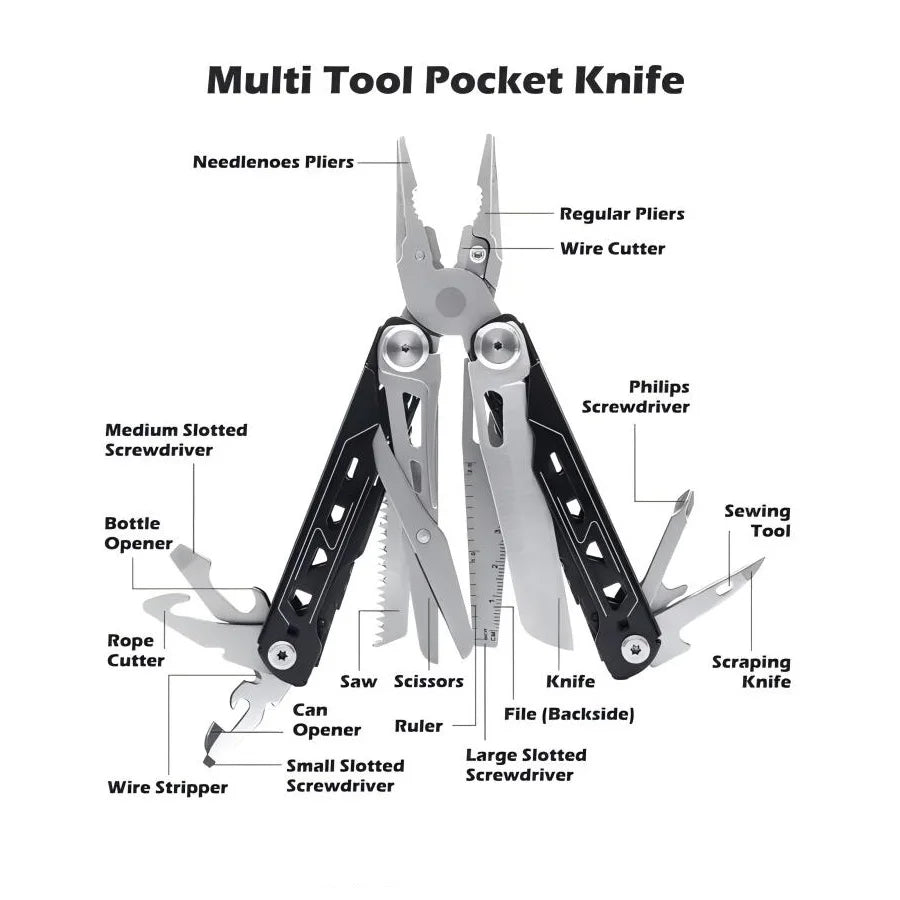 28-in-1 Stainless Steel Camping Multitool