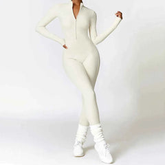 Women's Long Sleeve Zipper Yoga Romper | One-Piece Gym Jumpsuit High-Intensity Fitness Skin-Tight
