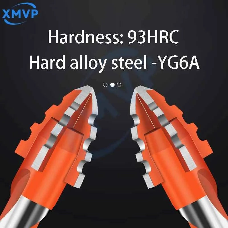 Four Edge Serrated Eccentric Drill Bit Set & High Hardness Multi Material Dry Drilling Bits