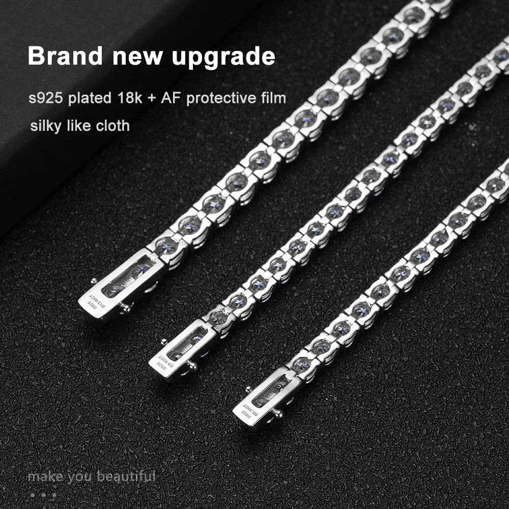 3mm / 4mm / 5mm D-Color Moissanite Tennis Bracelet - Bracelets