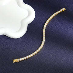 D Color VVS1 Full Moissanite Tennis Bracelet — 925 Sterling Silver, 18K Gold Plated