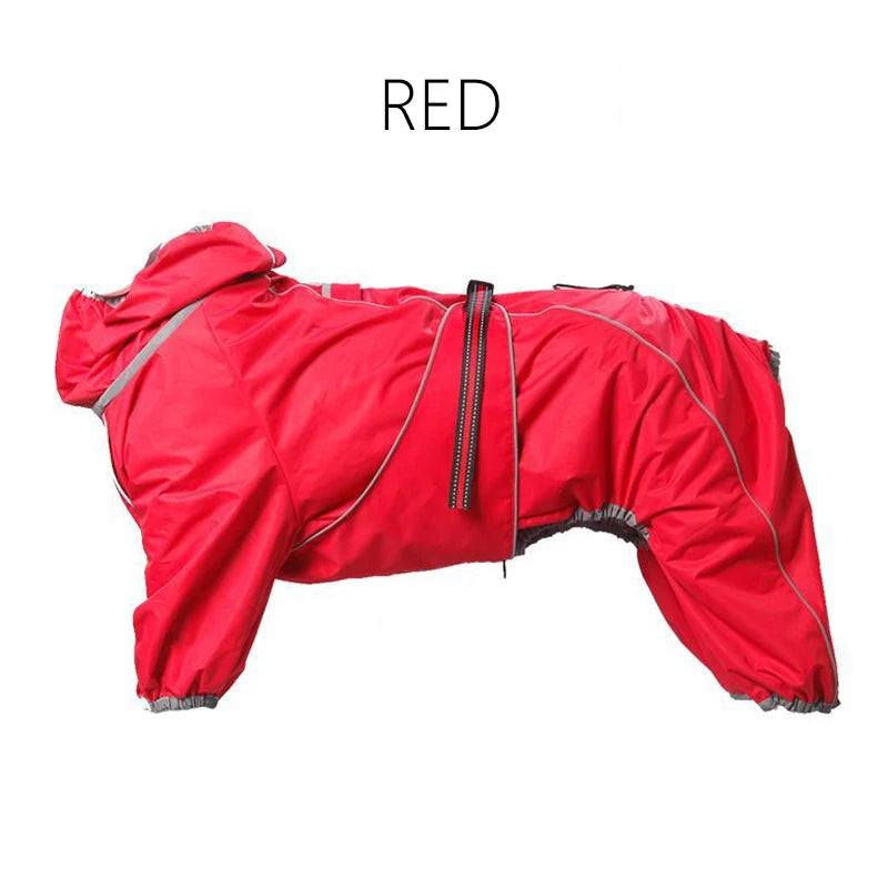Waterproof Dog Rain Jacket for Large Dogs – Breathable Snow-Proof Windproof Outdoor Coat with Legs