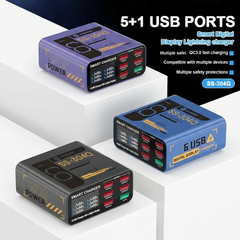 SS-304Q 6 port Usb Digital Display Fast Charge