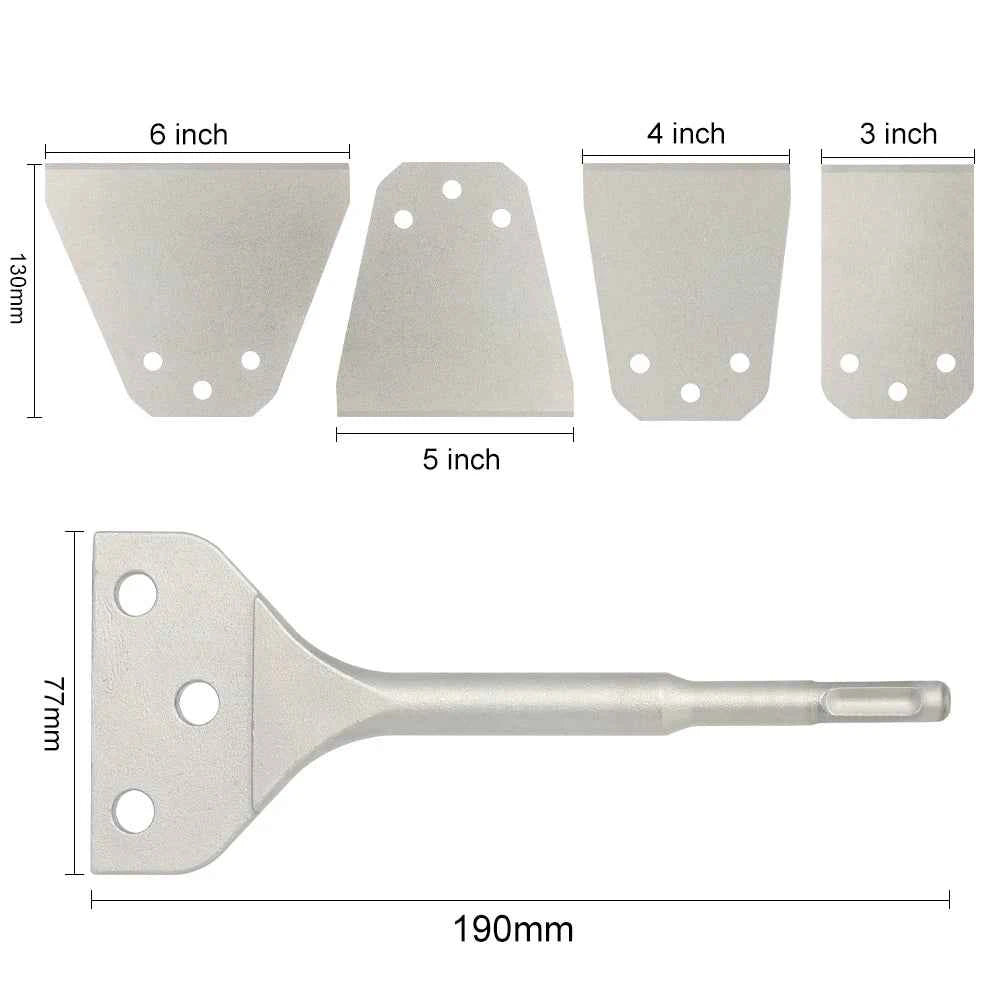 SDS Plus Heavy Duty Floor Scraper | Replaceable Scaling Chisel for Tile, Adhesive & Concrete Removal