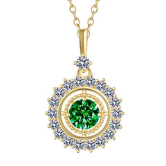 1ct Green Moissanite Pendant Necklace