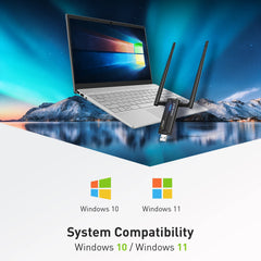 3000Mbps WiFi 6E USB Adapter – Tri-Band 2.4G/5G/6G Wireless Network Card by Snagg A USB WiFi Adapter