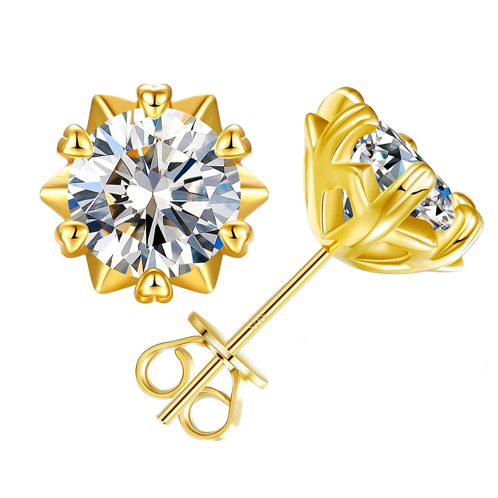 1CT Moissanite Stud Earrings