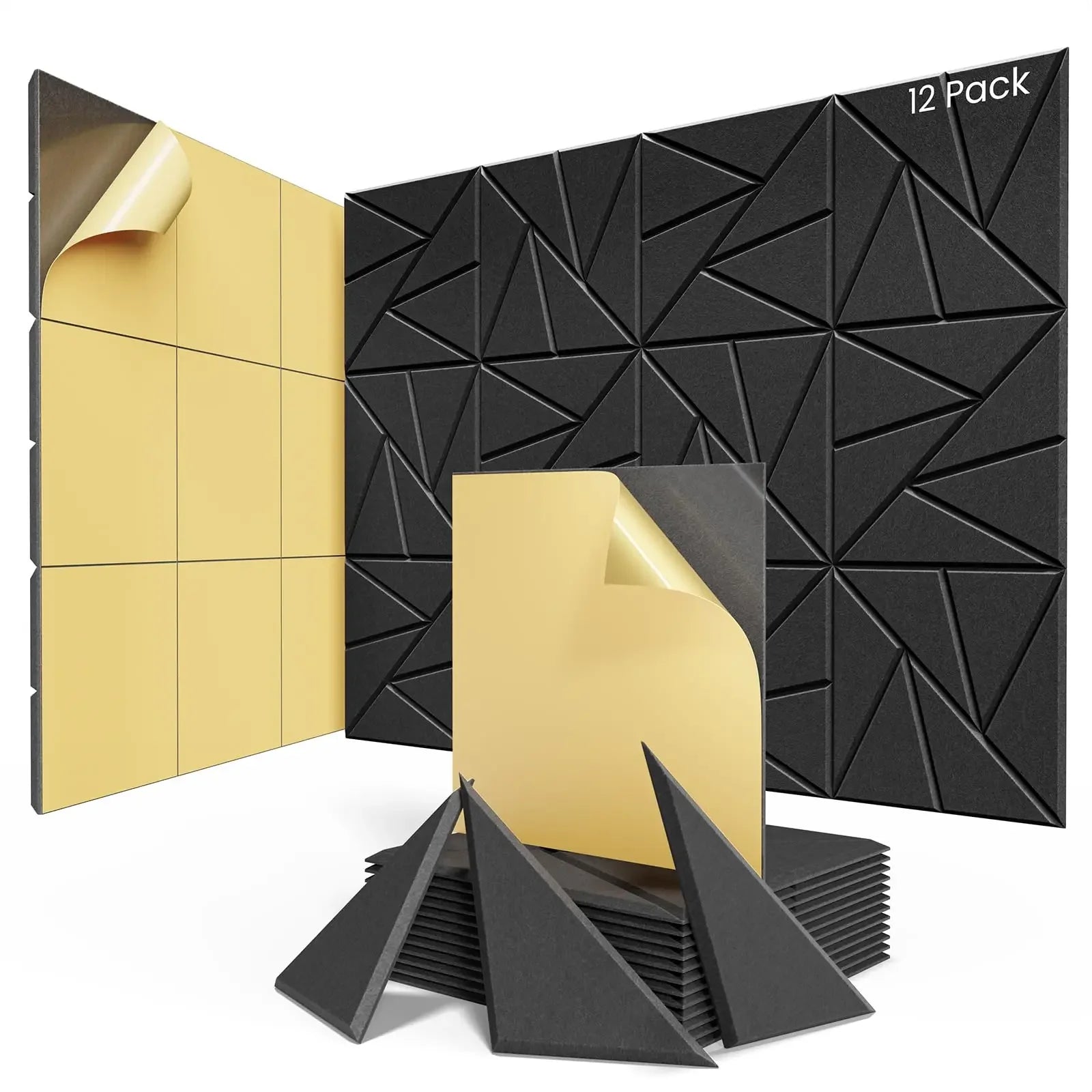 Self Adhesive Acoustic Wall Panels – 12 Pack by Snagg A Wall Panel