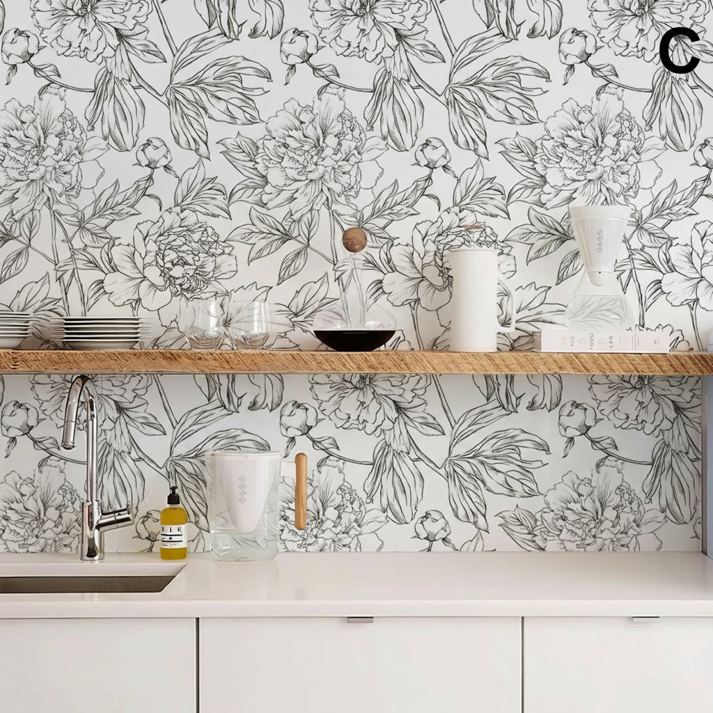 Floral Modern Waterproof Wallpaper by Snagg A Wallpaper