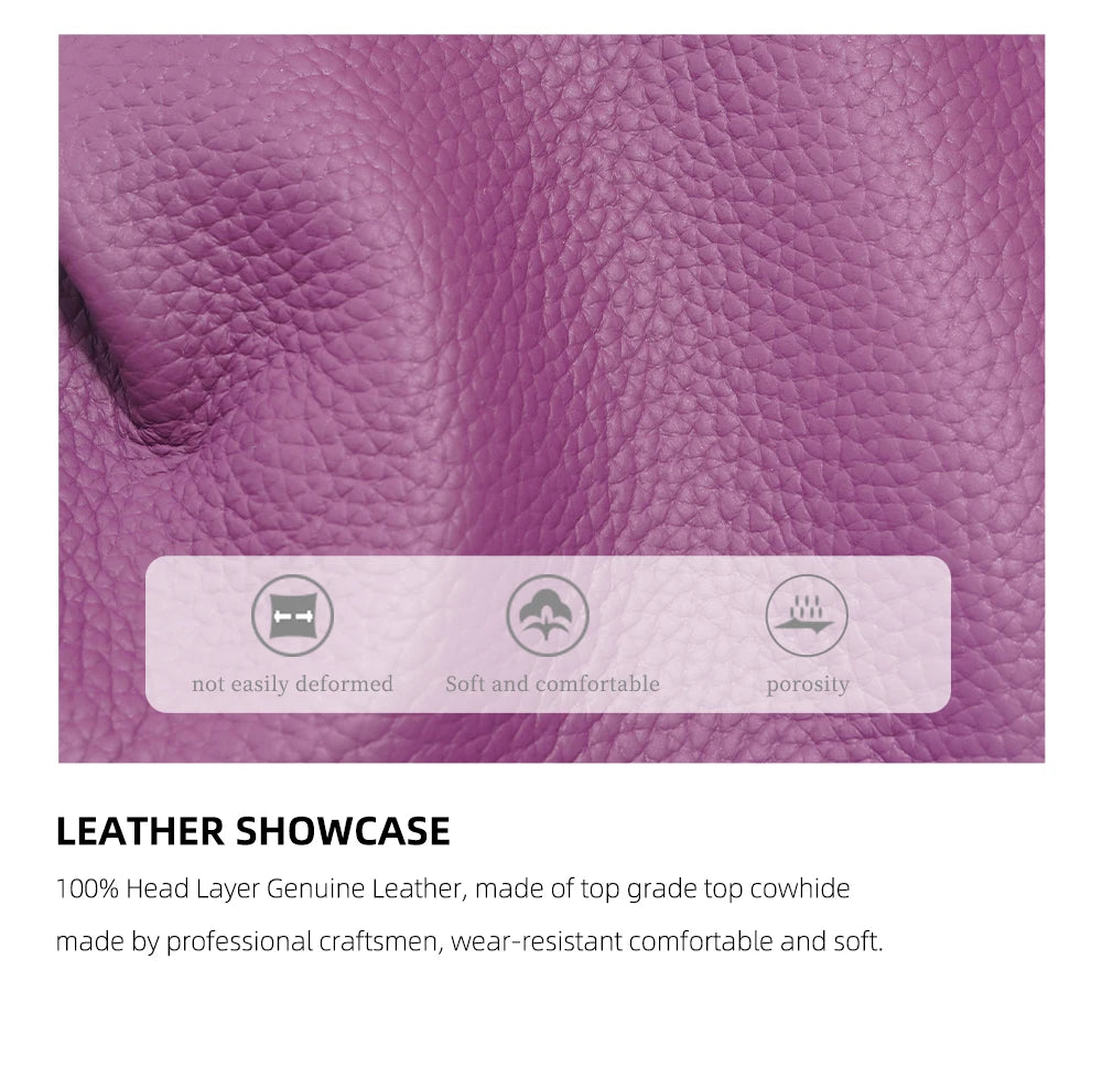 Genuine Leather Pillow Handbag – Simple High-Quality Small Shoulder & Crossbody Bag for Women
