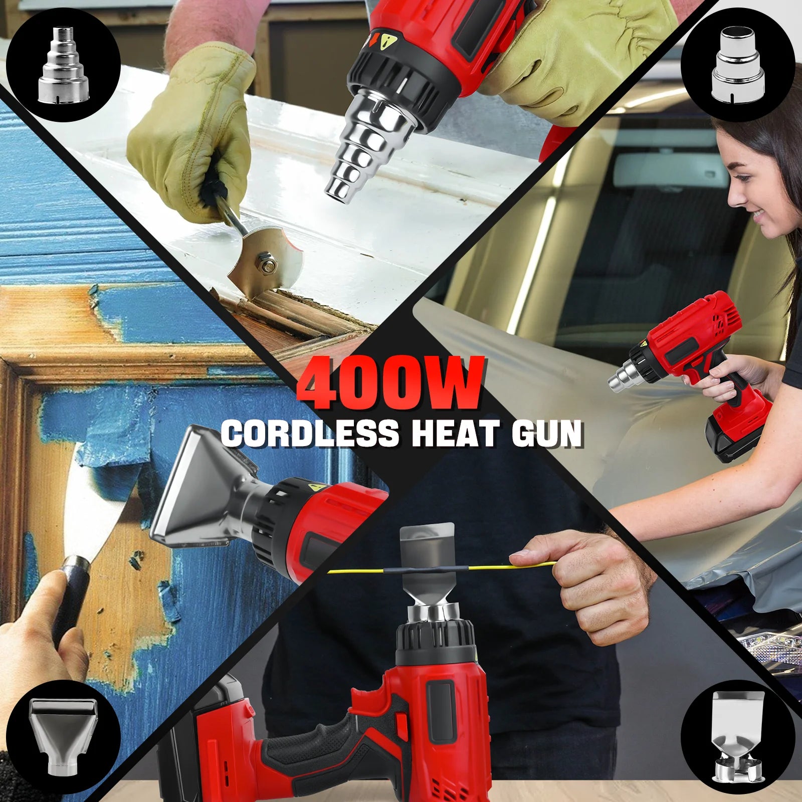 Cordless Heat Gun 400W with LCD Display