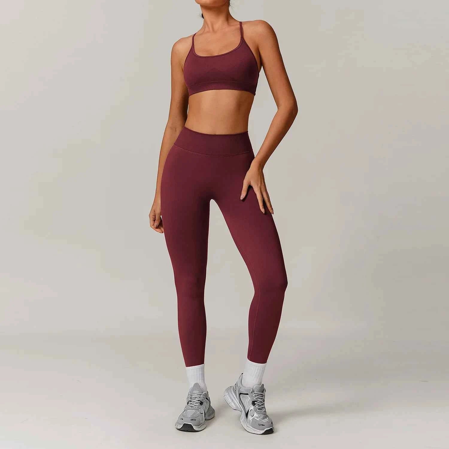 Women's 2/3-Piece Seamless Yoga Tracksuit | Gym Sports Bra & Leggings Fitness Set Sportswear
