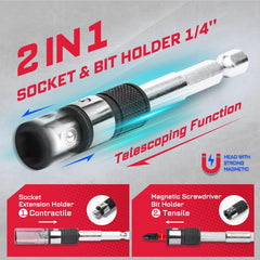 37 Pcs Metric Impact Screwdriver & Socket Set – Mixed S2 Steel Bits with EVA Foam Storage Tray