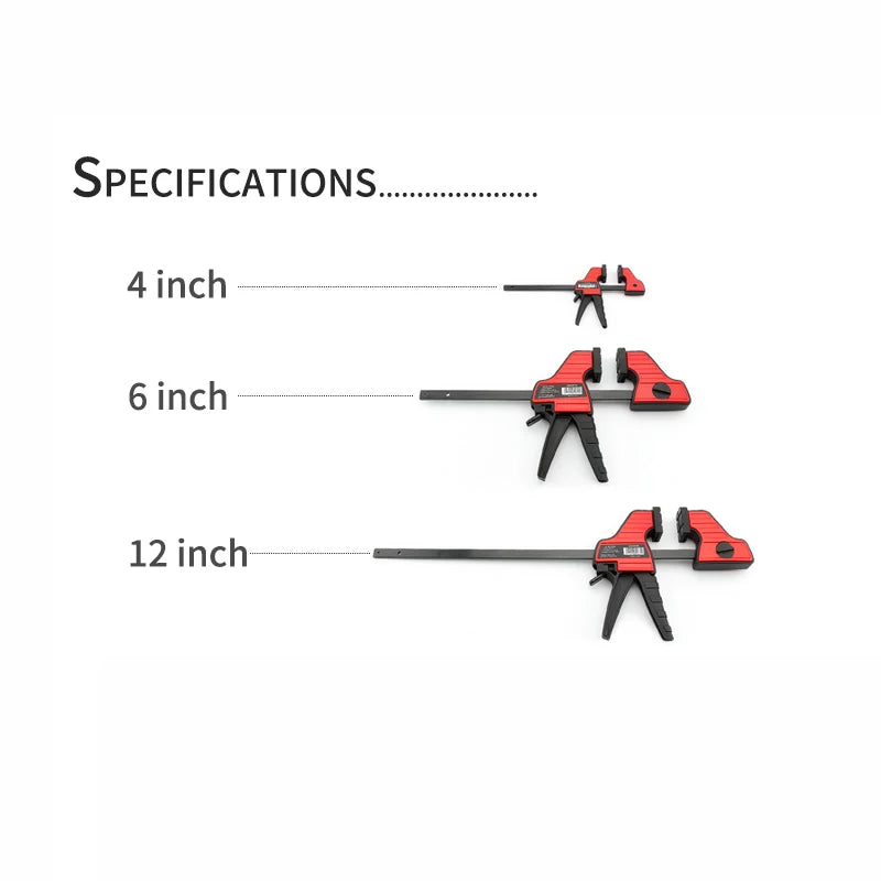 Quick Ratchet F Clamp Set 4", 6", 12" by Snagg A Ratchet Clamp