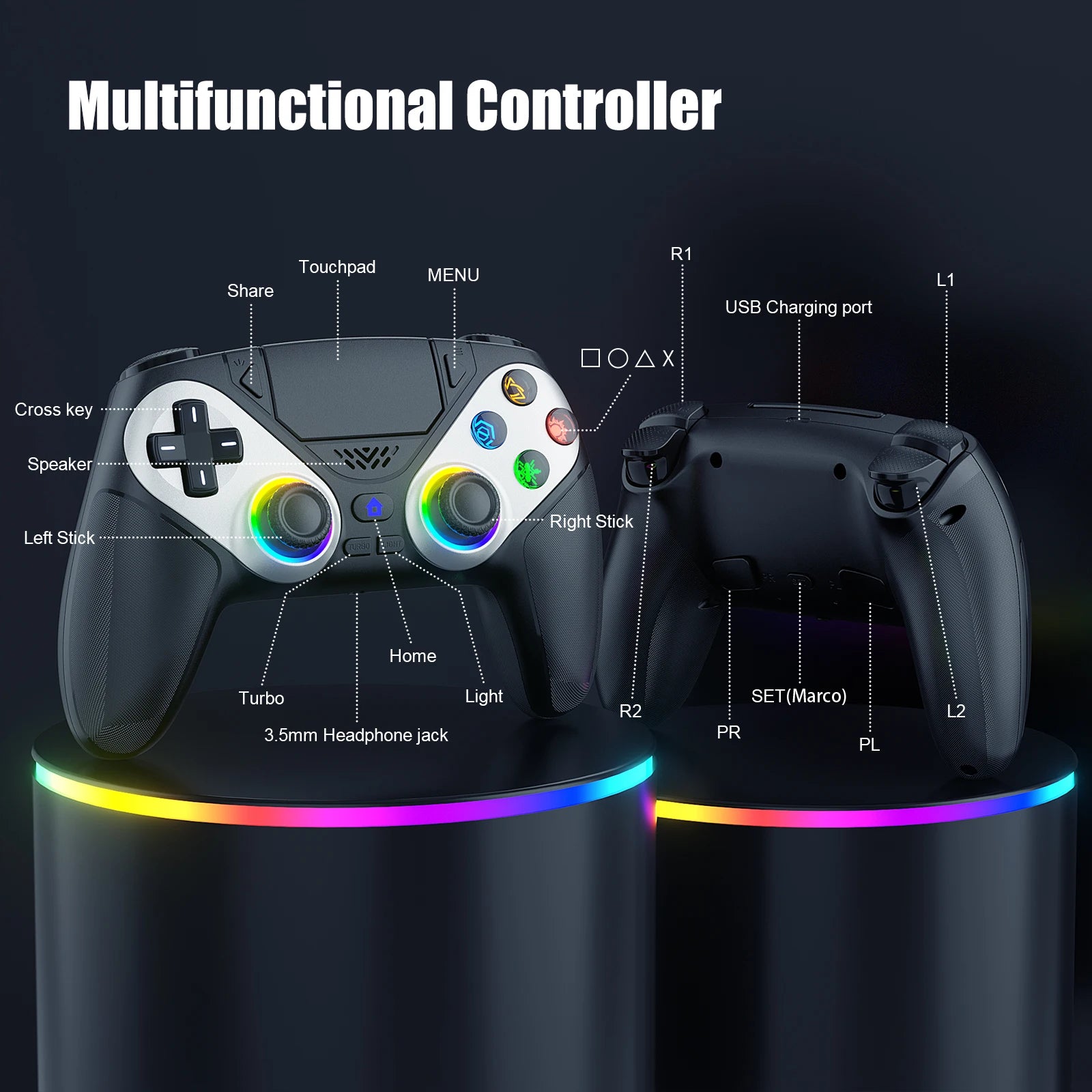 Wireless Game Controller Compatible With PS5, PS5 Slim, Pro & PC by Snagg A Game Controller