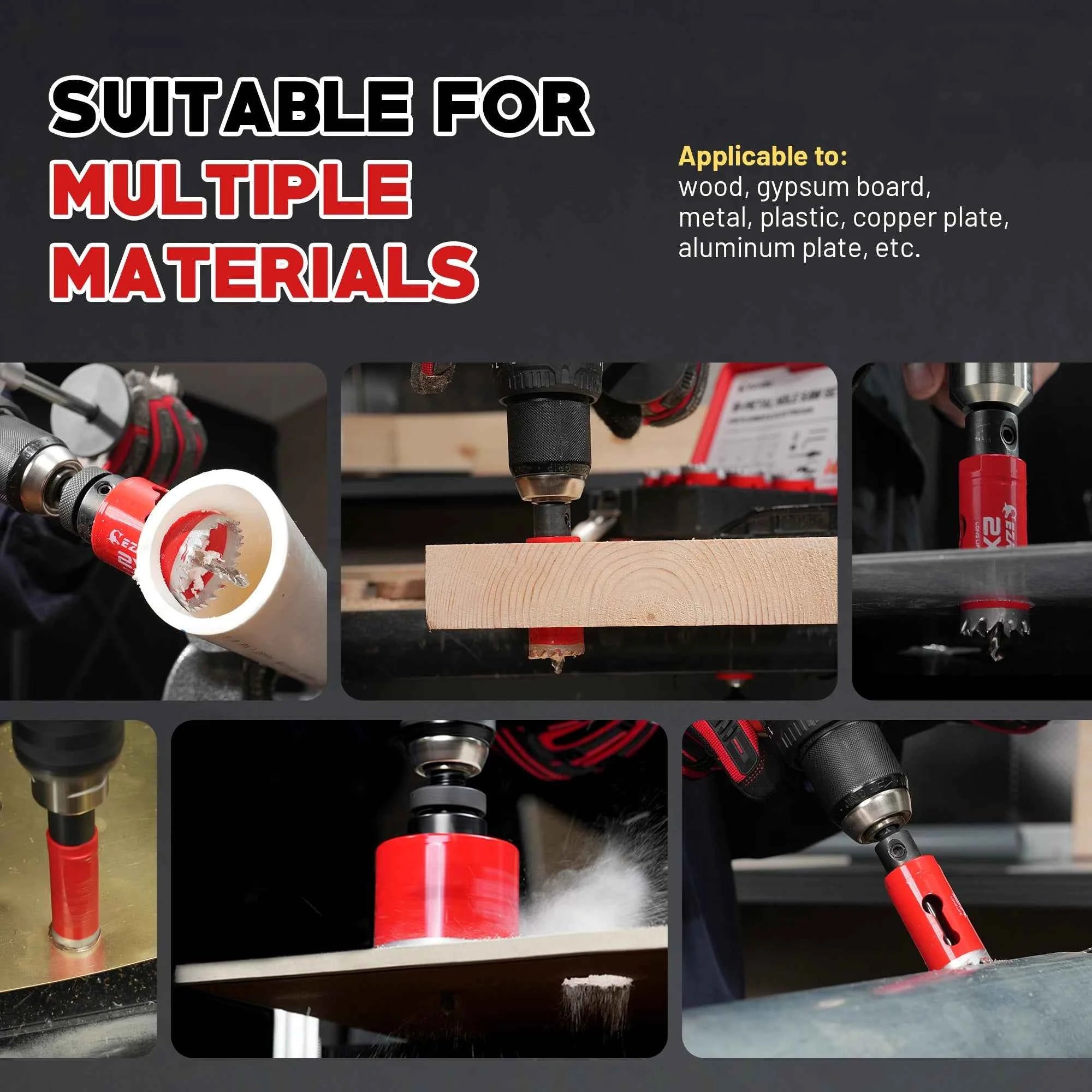 16 PCs M42 8% Cobalt Bi-Metal Hole Saw Set & Professional Installation Kit