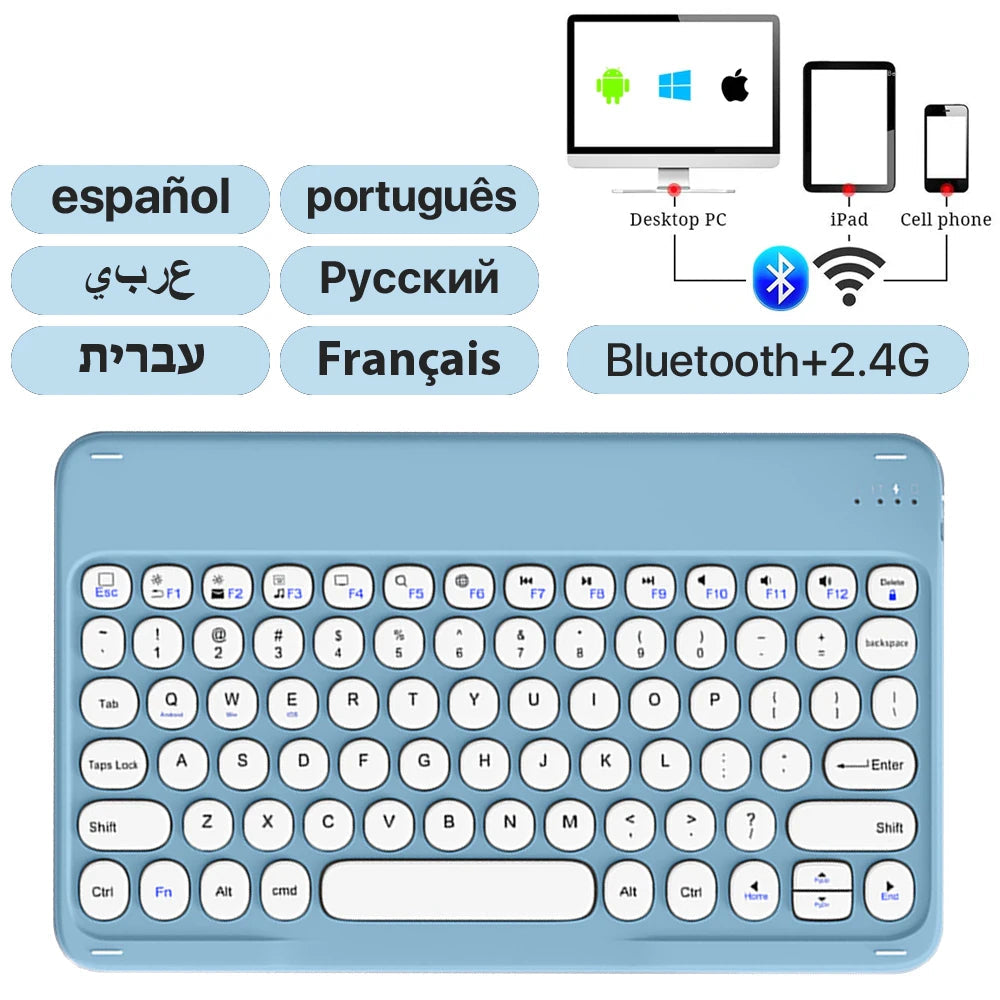 Round Key Bluetooth Wireless Keyboard For Android IOS Huawei Xiaomi Tablet by Snagg A Wireless Keyboard