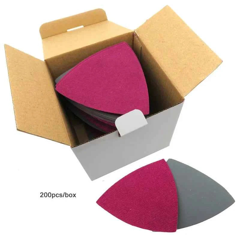 50pcs Silicon Carbide Triangle Sanding Discs 90mm | Wet/Dry Hook & Loop 60–10000 Grit Detail Sander