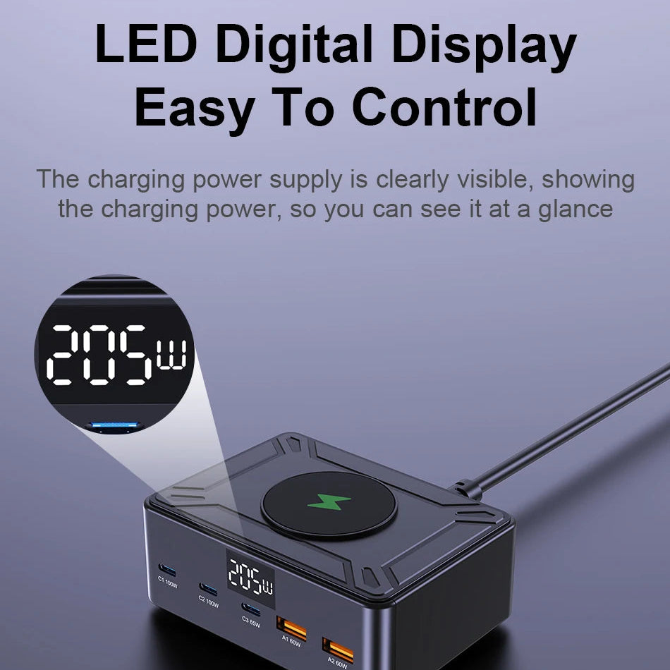 Digital Display USB C Fast Charging Station with PD 100W by Snagg A Charging Station