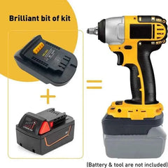 MIL18DL battery adapter for Milwaukee M18 batteries to DeWalt tools – image 1