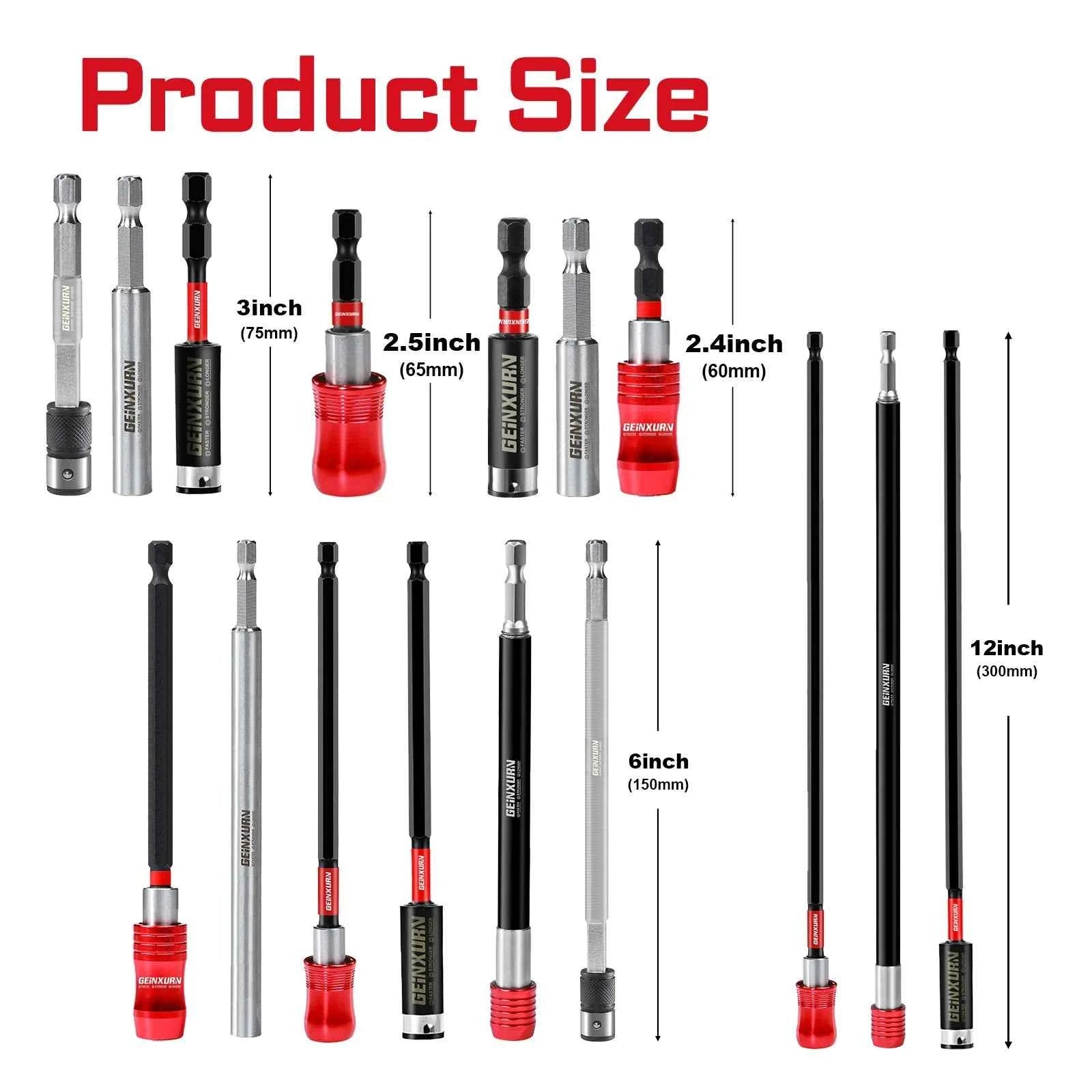 Hex Shank Quick-Change Screwdriver Bit Holder Set | Extension Drill Bit Guide Mixed 4–9pcs