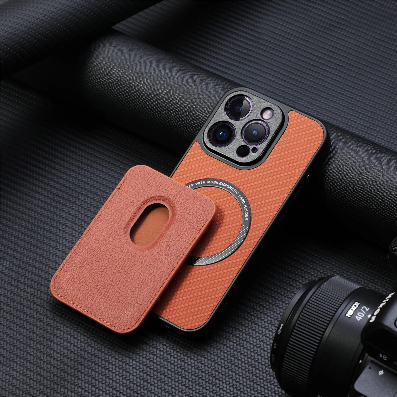 Carbon Fiber Style PU Leather MagSafe Case for iPhone 17 Air / Series (LM2) by Snagg A Phone Case