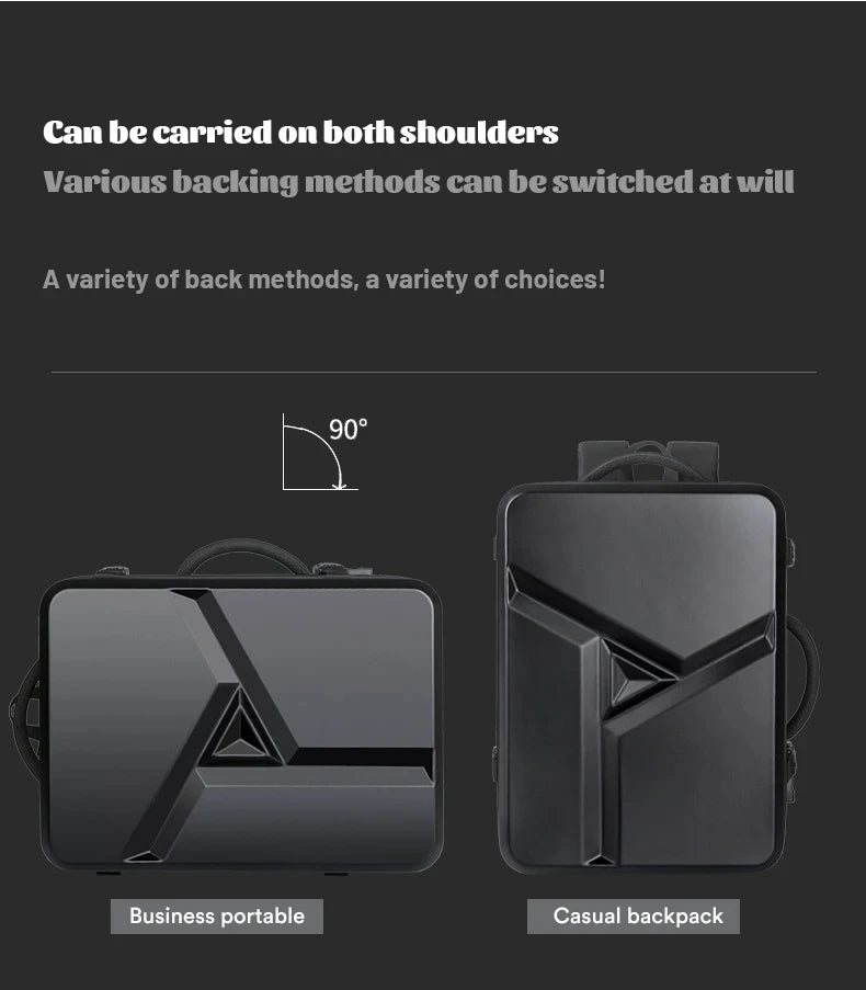 Men’s 17’’ Laptop Hard Shell Backpack 50L Large Capacity Expandable Waterproof Travel USB Charging mochilas de hombre