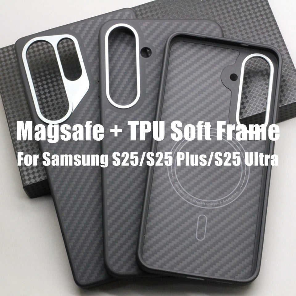 Magsafe Carbon Fiber Pattern Case for Samsung Galaxy S25 / Ultra / Plus by Snagg A Phone Case