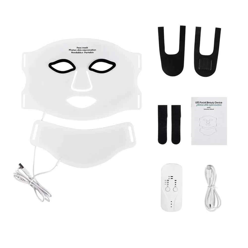Silicone LED Face & Neck Mask – 7 Color Wireless Photon Light Therapy Device