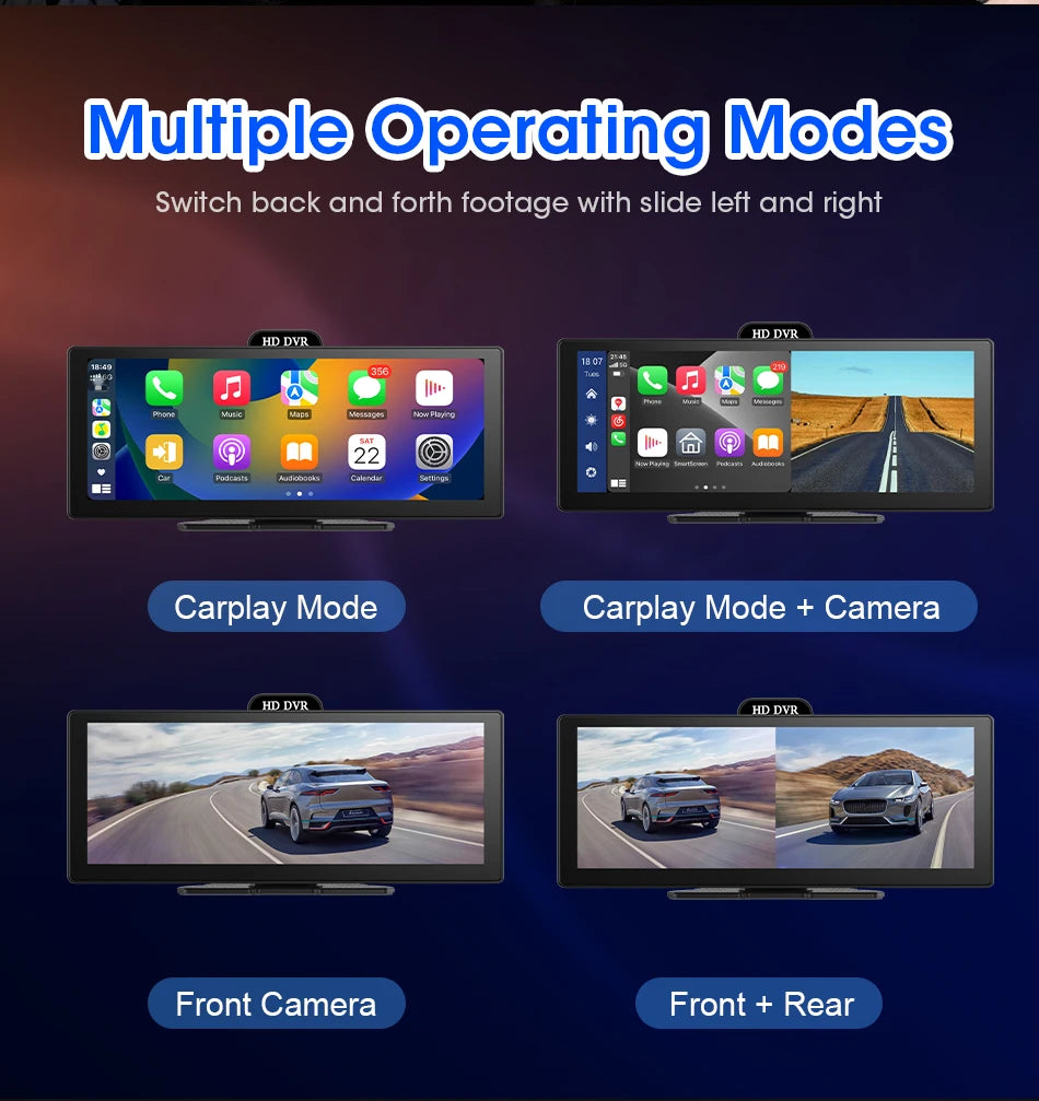 10"/11.26" 4K Dual Lens DVR with Wireless CarPlay by Snagg A Car DVR