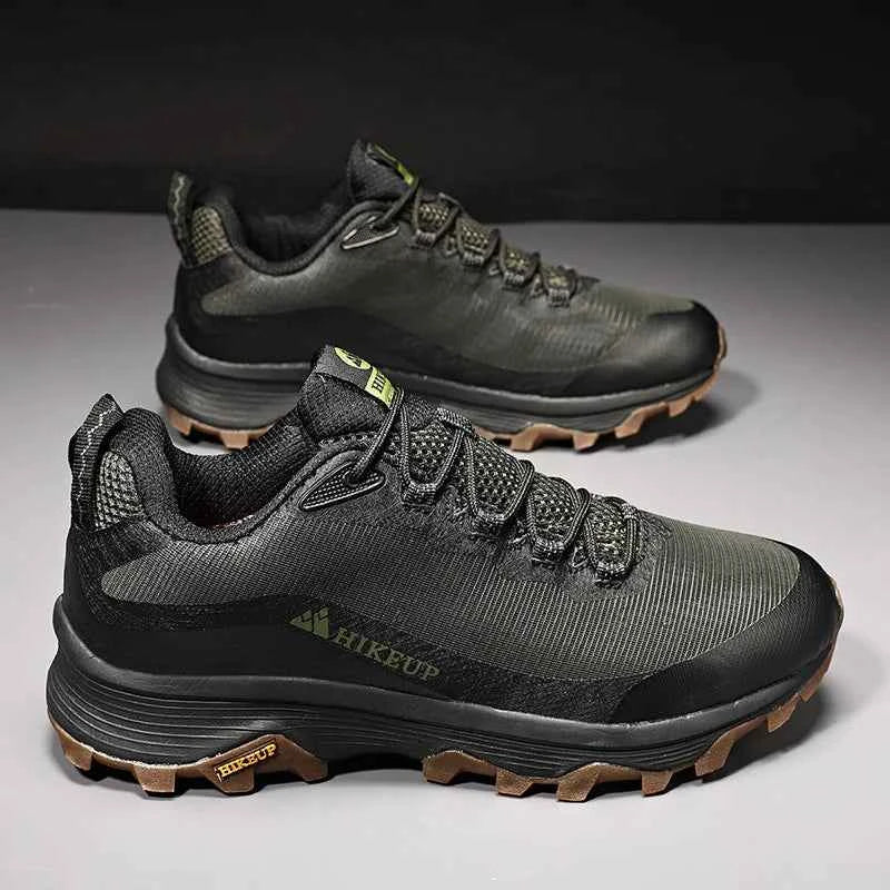 Outdoor Trail Shoes – Breathable Leather Walking & Hiking Shoes, Black, Khaki or Green