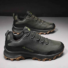 Outdoor Trail Shoes – Breathable Leather Walking & Hiking Shoes, Black, Khaki or Green
