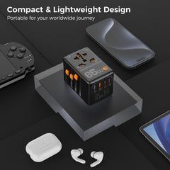 65W GaN Universal Travel Adapter with USB Type C by Snagg A Travel Adapter