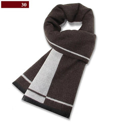 Men’s Luxury Wool Scarf — Cashmere Silk Blend Winter Plaid Shawl