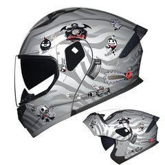 Dual Lens Flip-Up Full Face Motorcycle Helmet by Snagg A Motorcycle Helmet