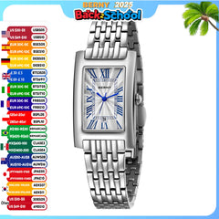 BERNY Square Quartz Watch for Women – Roman Numerals & Date Display