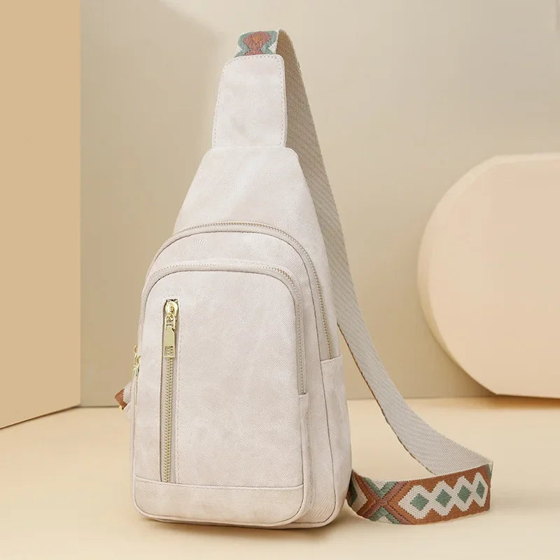 PU Leather Sling Crossbody Chest Bag