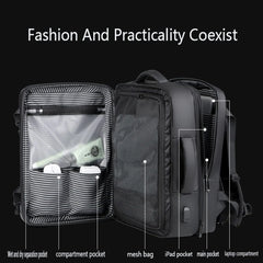 Men's 17" Laptop Hard Shell Backpack 50L Large Capacity Expandable Waterproof Travel Backpack USB Charging mochilas de hombre by SnaggIt