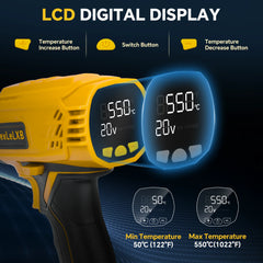Cordless Heat Gun 400W with LCD Display