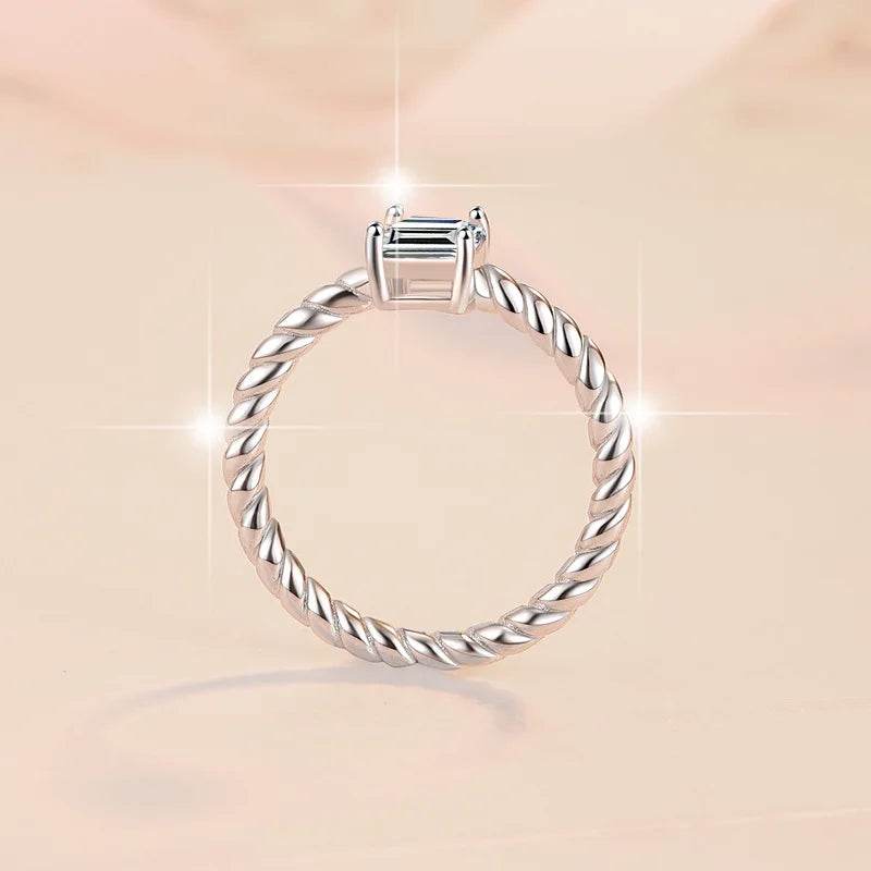 1ct Emerald Cut Moissanite Ring - SnaggIt