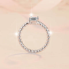 1ct Emerald Cut Moissanite Ring - SnaggIt