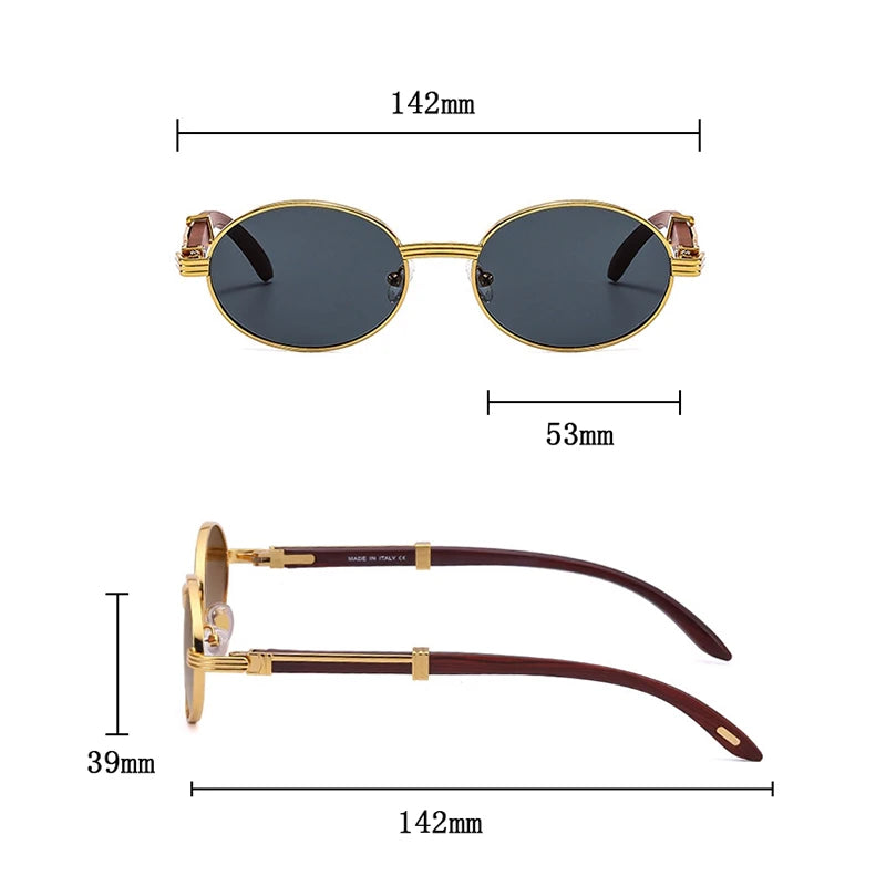 Luxe Oval Wooden Sunglasses by Snagg A Shades
