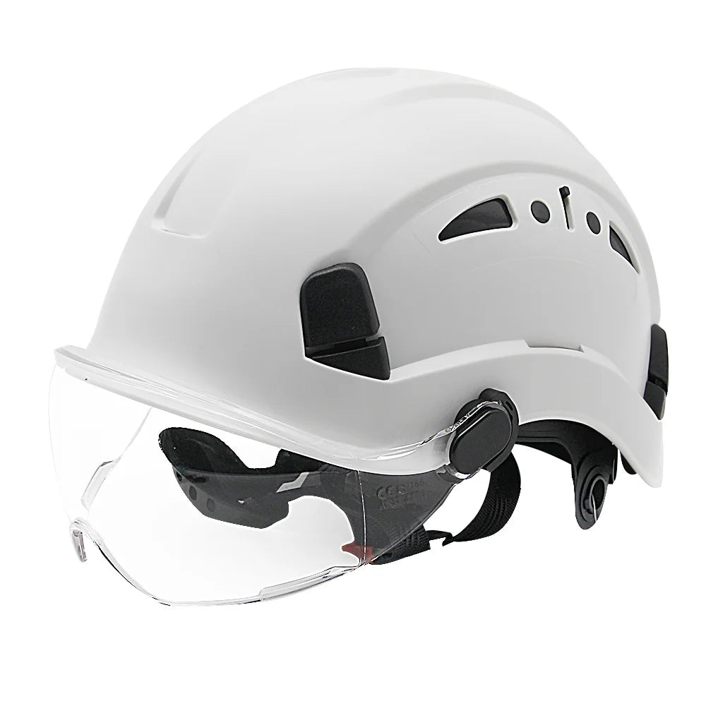 Vented construction safety helmet with built-in visor – image 15