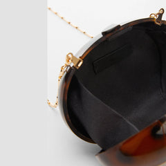 Oval Shell Acrylic Evening Clutch