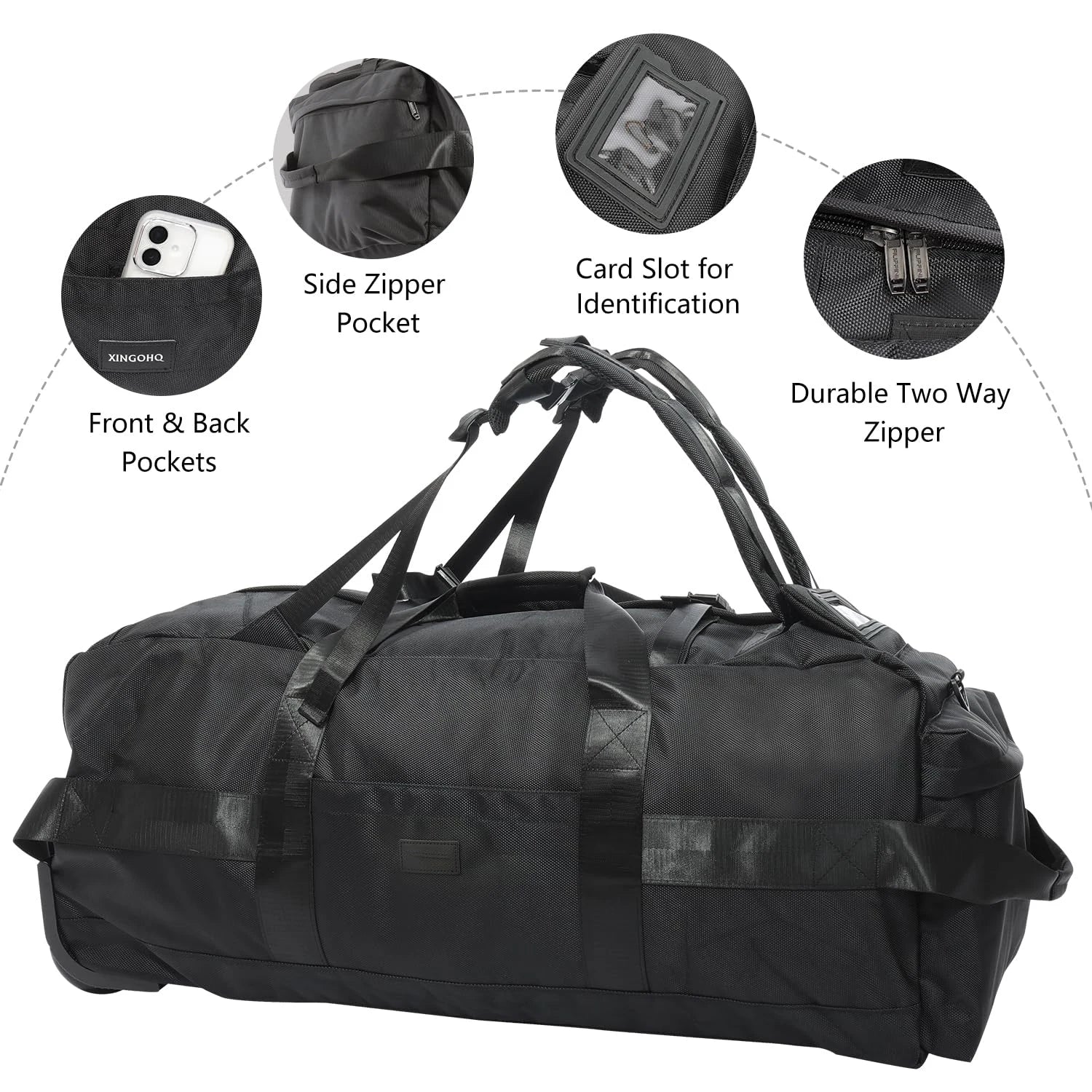 80L Rolling Duffle Bag with Wheels