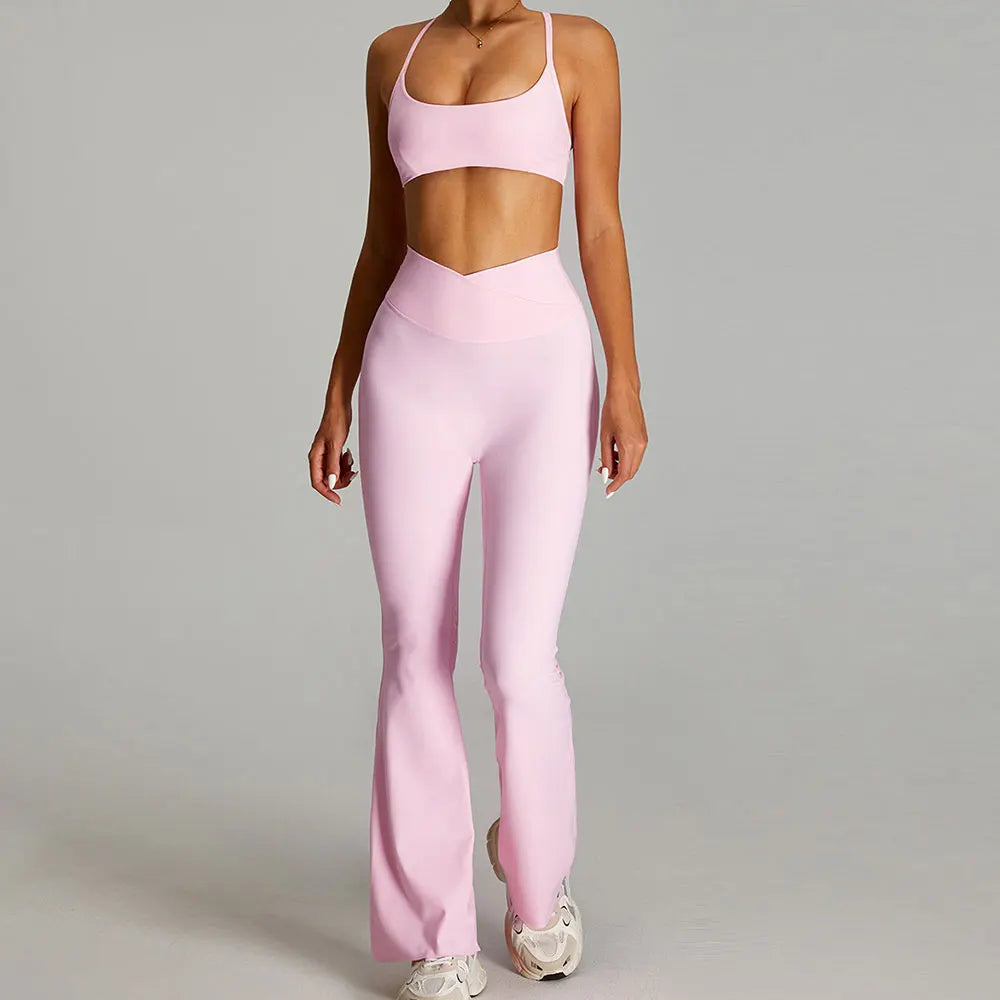 Women's 2-Piece Short Sleeve Yoga Suit | Quick-Dry Gym Tracksuit Running Workout Sports Set